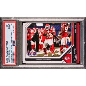Justin Reid 2023 Panini NFL Superbowl Champions #31 Card PSA 9 Mint
